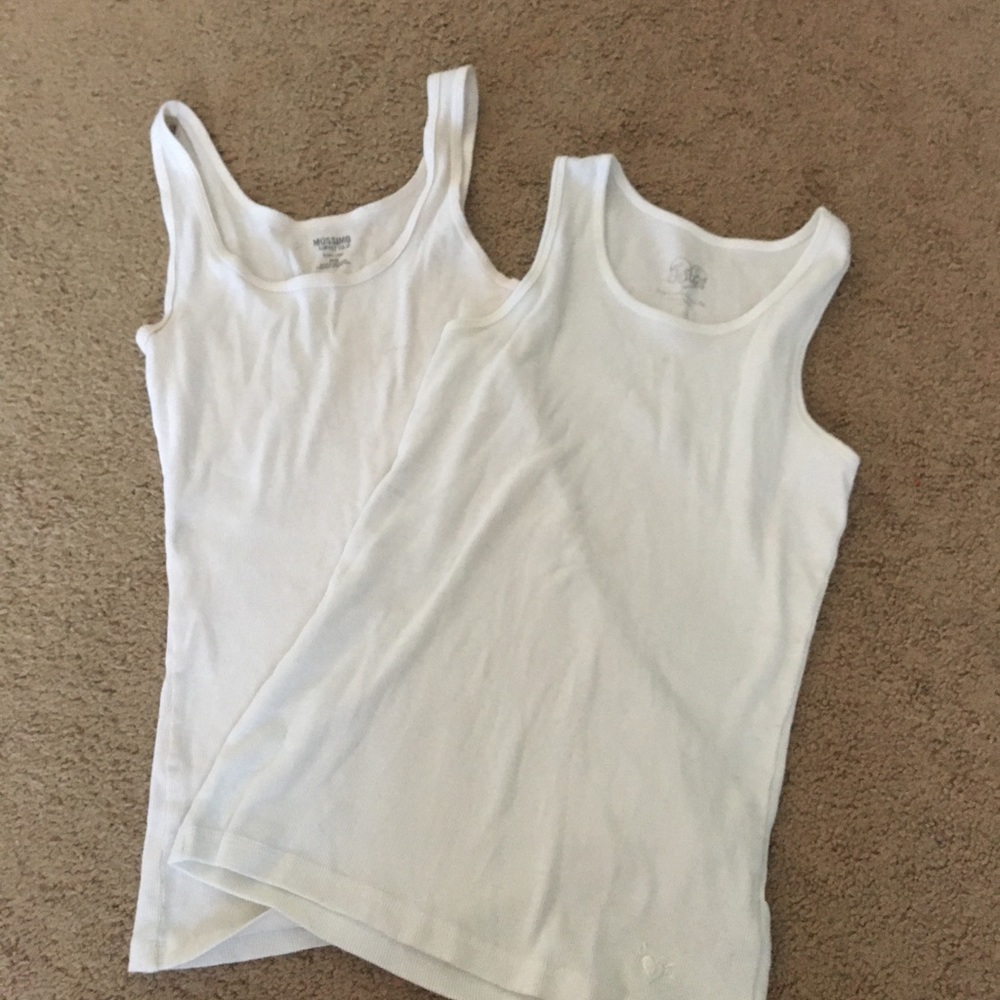 2 PAIR of tank tops (White) womens S